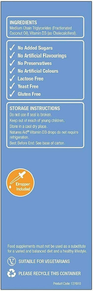 (3 PACK) - Natures Aid - Vitamin D3 400iu Drops | 50ml | 3 PACK BUNDLE