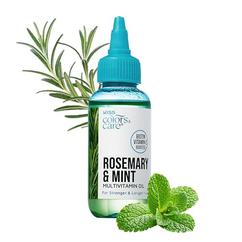 Kiss Colors & Care Peppermint Multivitamin Oil For Hair & Skincare Infused With Biotin Vitamin E And Natural Oils For Long-Lasting Hydration & Repair 2.5 Fl. Oz.
