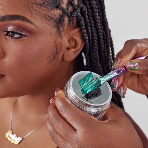 Kiss Colors & Care Extreme Hold Edge Fixer Hair Gel 24 Hour Maximum Hold Ultimate Styling Control No Flake Formula For Coarser Coily Hair 3.38 Oz (100 Ml) - Fragrance