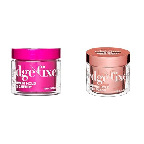 Kiss Colors & Care Maximum Hold Edge Fixer Bundle - Very Cherry & Sweet Peach Scents 2X 3.38 Fl Oz