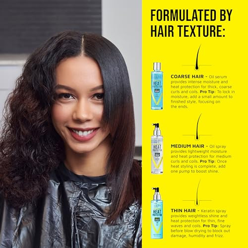 Kiss Colors & Care Anti-Reversion Heat Protector Hair Oil Spray For Medium/Normal Hair 177Ml (6 Fl. Oz.) Lightweight & Nourishing Formula Protects From Heat Damage For Frizz- Styles