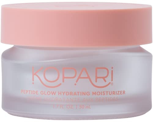 Kopari Peptide Glow Hydrating Moisturizer Face Cream  Hyaluronic Acid Vegan Coconut Lightweight Cream For Everyday Use Smooth Skin Combats Fine Lines And Wrinkles  Cruelty- 1.7 Oz