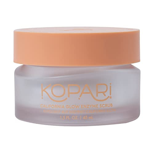 Kopari California Glow Enzyme Exfoliating Face Scrub Clarifying & Brightening Skin Exfoliation Facial Scrub Supports Anti-Aging 100% Organic Coconut Oil Cruelty  Vegan 1.5 Fl Oz
