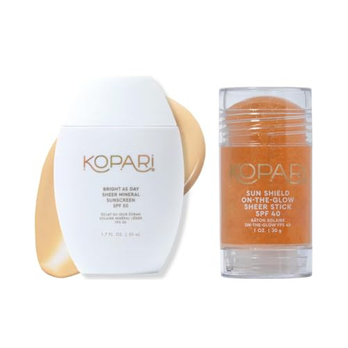 Kopari Bright As Day Sheer Mineral Sunscreen Spf 50 & Sun Shield On-The-Glow Sheer Sunscreen Stick Spf 40