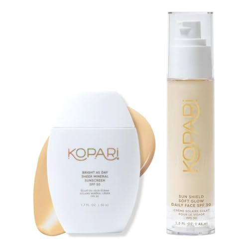 Kopari Bright As Day Sheer Mineral Sunscreen Spf 50 & Sun Shield Soft Glow Daily Face Spf 30