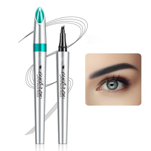 Lavone Eyebrow Pencil - 4 Tip Microblade Eyebrow Pen With Waterproof Smudge-Proof And Long Lasting Natural Eye Brow Pencils For Womeneyebrow Makeup For Natural Looking Eyebrows - Black