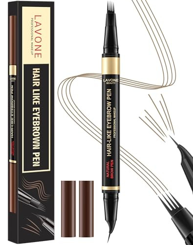 Lavone Eyebrow Pen 2-In-1 Eyebrow Pencils For Women With 4 Tip Microblading Eyebrow Pencil And Curved Precise Brow Pencil Waterproof Eyebrow Pencil Create Full Dark Blonde