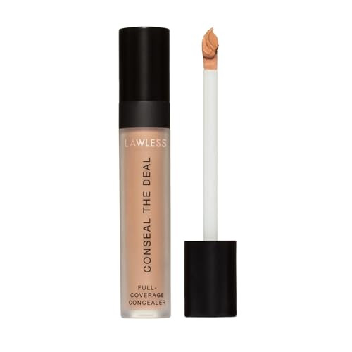 Lawless Conseal The Deal Lightweight Longwear Everyday Concealer - Linen - with Antioxidants and Caffeine to Reduce Dark Circles and Puffiness. Long-Wearing and Self-Setting Silicone- - 5 ml.