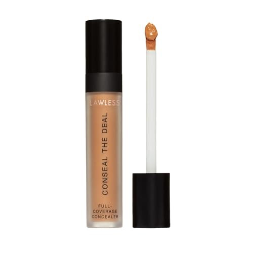 Lawless Conseal The Deal Lightweight Longwear Everyday Concealer - Linen - with Antioxidants and Caffeine to Reduce Dark Circles and Puffiness. Long-Wearing and Self-Setting Silicone- - 5 ml.