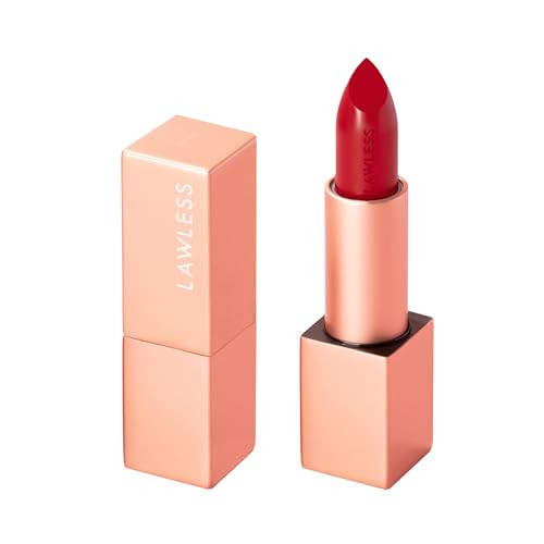 Lawless Women's Forget the Filler Lip-Plumping Line-Smoothing Satin Cream Lipstick Little Lady Daisy Pink 0.1 Ounce