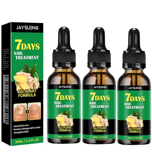 Loyotice 3Pcs Ginger Nail Treatment 7Days Nail Growth Serum Solution Ginger Cuticle Care Oil For Nails Strengthener Promote Nail Healthy Grow(30Ml)