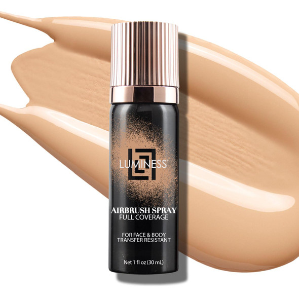Luminess Airbrush Body Coverage - Tattoo Cover Up Makeup - Full Coverage Foundation For Face & Body - Water-Resistant Long-Wear Natural Radiant Finish Medium Warm