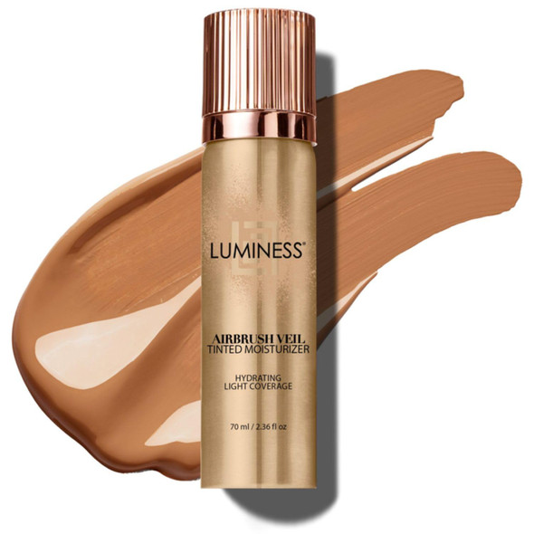 Luminess Airbrush Veil Tinted Moisturizer Tan 100 - Lightweight Hydrating & Skin-Plumping Face Moisturizer Spray - Facial Skin Tint With Hyaluronic Acid Ceramides Glycerin Aloe & Hydrolyzed Silk