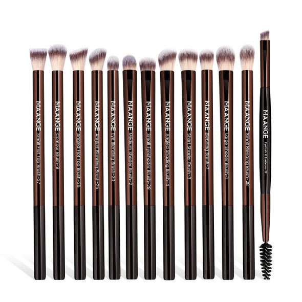 Maange 20 Pcs Foundation Makeup Brush Set Double-Ended Kabuki Contour Brush For Liquid Powder Concealer Blending Blush Face Makeup Tools (Black)