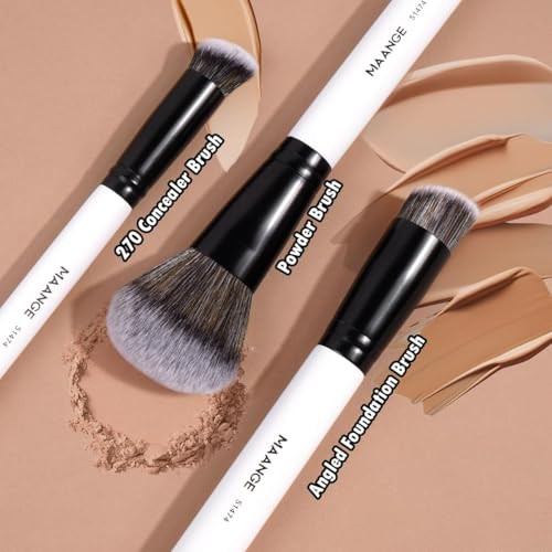 Maange 3 Pcs Foundation Contour Conceal Brush Set Makeup Brushes Womenãƒ¢Ã¢Š¬Ã‹Å“S Blending Brushes Professional Face Brush Set Toolsfor Blending Setting Buffing With Liquid Cream And Powder Cosmetic
