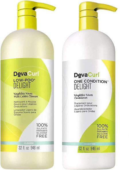 Deva Curl Delight Low-Poo and One-Condition Duo, 32 Ounce