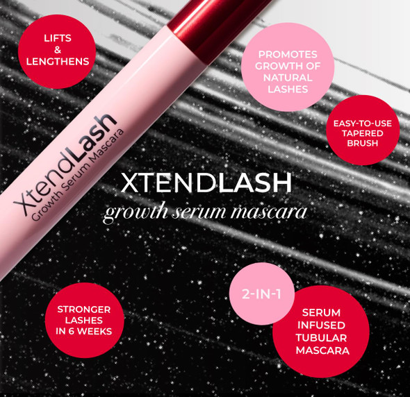 Mcobeauty - Xtendlash Booster Serum Mascara - Black Tubing Mascara With Red Clover Flower Extract Betaine And Peptides - Defines And Enhances The Look Of Lashes - Eye Makeup