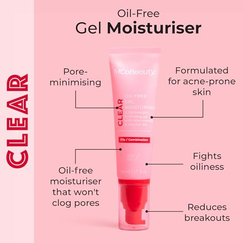 Mcobeauty - Clear Oil- Gel Face Moisturizer - Lightweight Hydrating Gel For Balanced Shine- Skin - Vegan Cruelty  Skin Care - Facial Moisturizer For Oily Skin