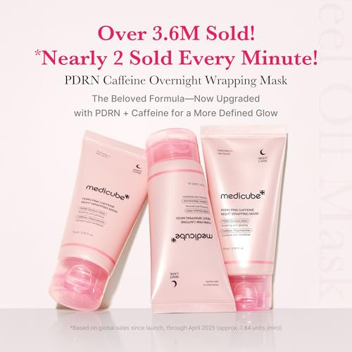 Medicube Pdrn Pink Shimmer Duo: Salmon Dna Pink Collagen Capsule Cream And Pdrn Caffiene Overnight Wrapping Peel Off Facial Mask  Stocking Stuffers For Her Holiday Stocking Stuffers