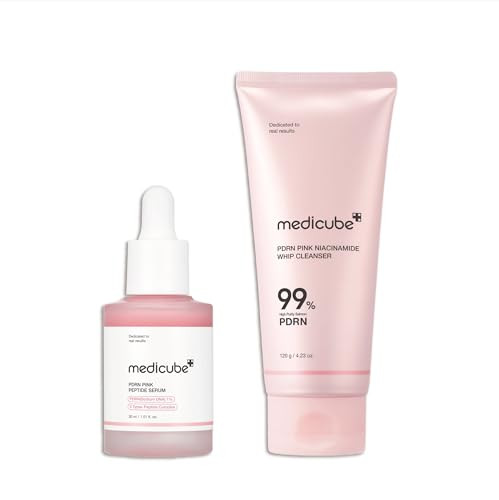 Medicube Pdrn Cleansing & Care Set: Salmon Dna Pdrn Pink Peptide Serum And Pink Marshmallow Whip Cleanser  Holiday Stocking Stuffers