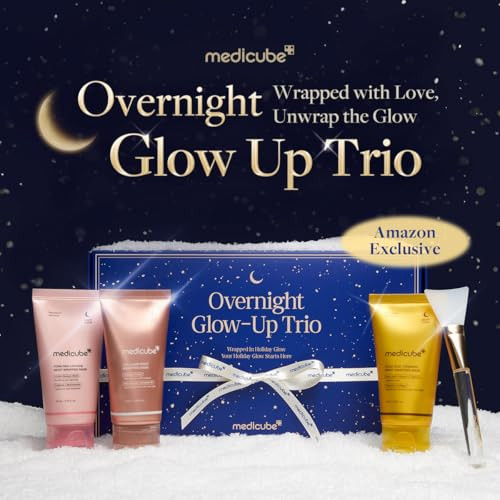Medicube Overnight Glow-Up Trio   Exclusive Holiday Overnight Wrapping Peel Off Mask  Collagen Turmeric & Pdrn  Perfect For Holiday Ing & Self-Care  Korean Skincare For Women & Men