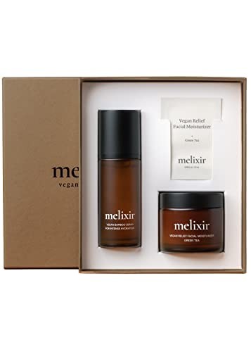 Melixir Vegan Bamboo Hydration Serum Moisturizing Face Serum For Sensitive & Acne-Prone Skin Hyaluronic Acid & Centella Asiatica Improves Skin Texture & Wrinkles Daily Korean Skincare (1.7 Fl.Oz.)