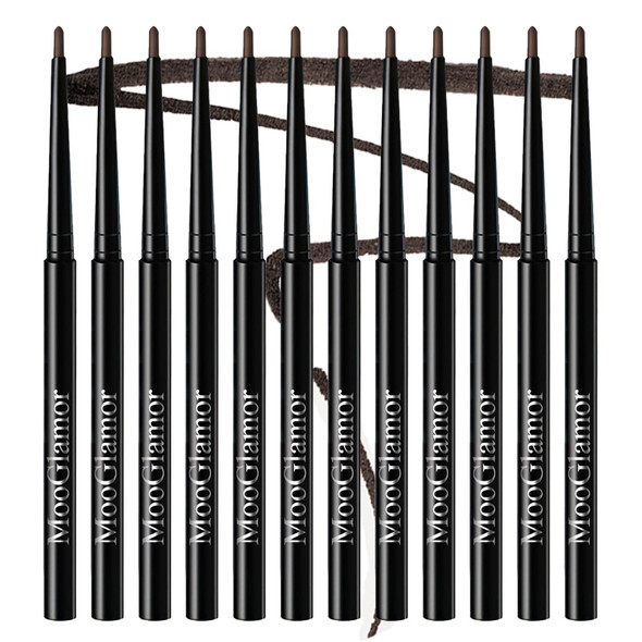 Mooglamor 12 Pcs Black Eyeliner Pencil Gel Eyeliner Pen With Retractable And Waterproof Eye Liner For Bold And Defined Eye Liner(Black)