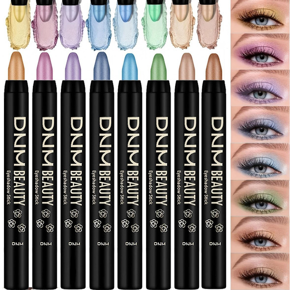 Mooglamor Colorful Shimmery Eye Shadow Stick Glittering Eye Shadow Sticks Set With Retractable And Waterproof Eyeshadow Pencil For Long-Lasting Makeup Eyeshadow (16 Pcs)