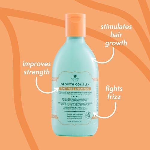 Nature Spell Hair Growth Complex Shampoo Sulfate & Paraben  Nourishing & Strengthening Infused With Hyaluronic Acid & Vitamin B5 For All Hair Types Vegan 10.14 Fl Oz