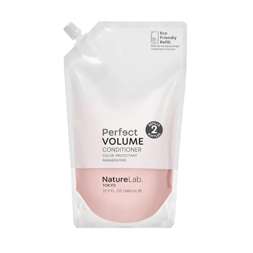 Naturelab.Tokyo Perfect Volume Conditioner - Conditioner For Flat Limp Hair - Restores Thickness Builds Volume And Reduces Breakage For Full Strands - Japanese Hair Care - Refill Pouch 22.9Oz