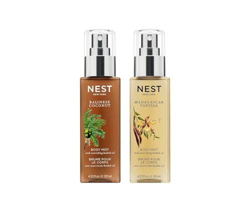 Nest  York Mist & Match: Body Mist Layering Set - Balinese Coconut Perfume Oil Body Mist And Madagascar Vanilla Perfume Oil Body Mist