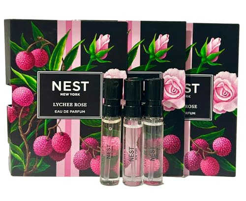 Nest Lychee Rose Sample Perfume Parfum 1.5 Ml / 0.05 Fl.Oz - Vial Spray Set Of 3 Vials (8104)