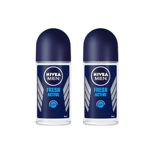 Nivea Men Anti-Perspirant Roll-On Fresh Active 48 Hour Protection Ocean Extracts Long Lasting Freshness Alcohol- Deodorant 1.7 Oz Each Pack Of 2
