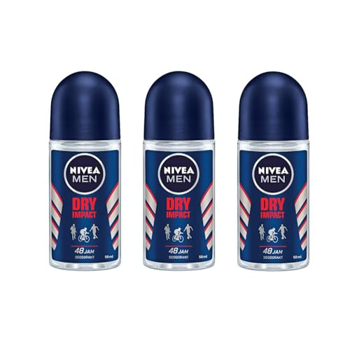 Nivea Men Dry Impact Anti-Perspirant Roll-On Deodorant 50Ml Ãƒ¢Ã¢Š¬Ã¢‚¬Å“ 48H Sweat & Odor Protection Alcohol- Dual Active Formula With Avocado Oil Long-Lasting Fresh Clean Scent For All Skin Pack Of 3