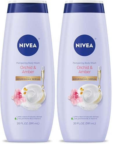 Nivea Delicate Orchid And Amber Body Wash With Nourishing Serum 20 Fl Oz Bottle (Pack Of 2)