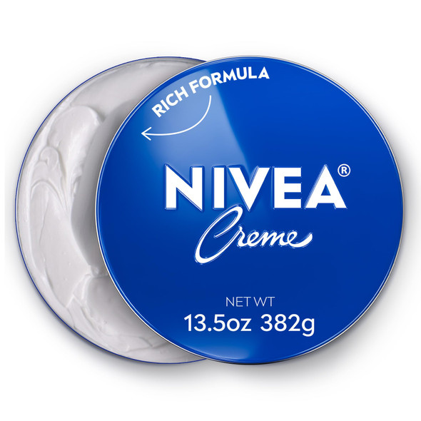 Nivea Creme Body Face And Hand Moisturizing Cream For All Skin Types Rich Body Moisturizer With Provitamin B5 13.5 Oz Tin