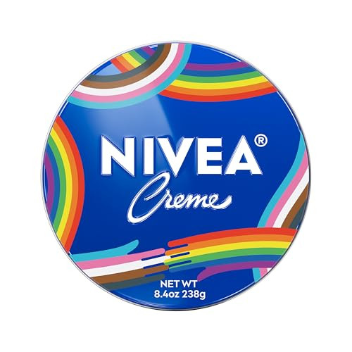 Nivea Creme Face Hand And Body Moisturizer Cream Limited-Edition Lgbtq+ Pride Creme Tin Rich Body Cream For Dry Skin With Provitamin B5 Fast-Absorbing And Non-Comedogenic 8.4 Oz Tin