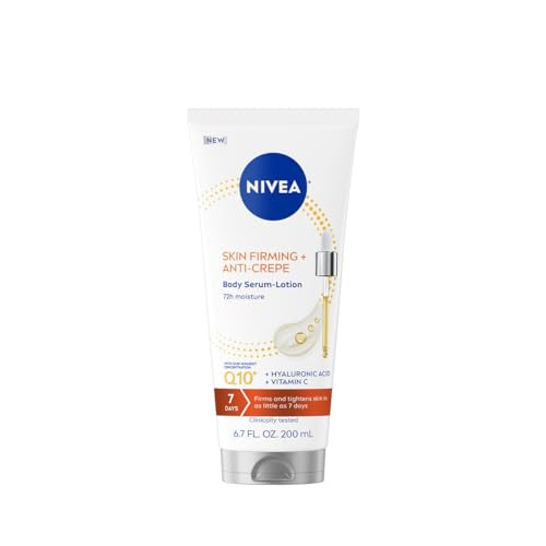 Nivea Skin Firming & Anti Crepe Body Serum-Lotion With Q10 Hyaluronic Acid And Vitamin C 72-Hour Moisture 6.7 Fl Oz Tube
