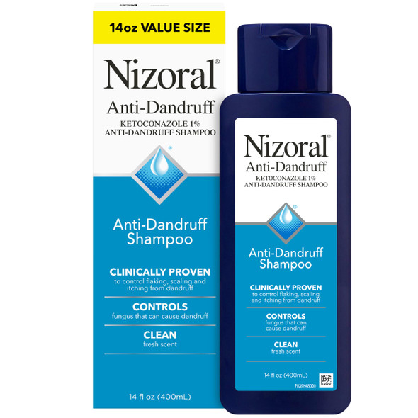 Nizoral Anti-Dandruff Shampoo With 1% Ketoconazole 14 Fl Oz Fresh Scent Anti Fungal Shampoo