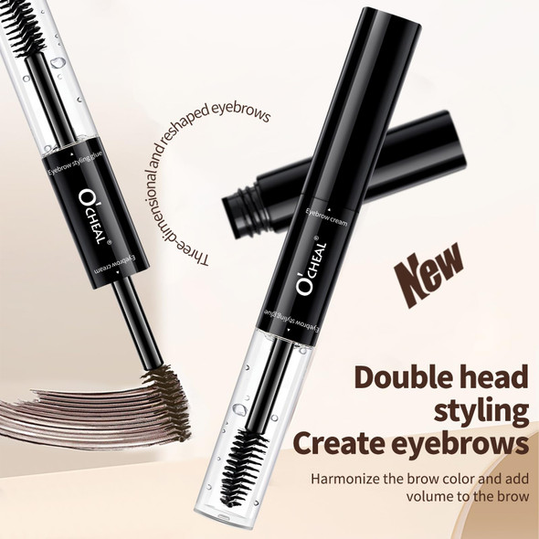 O'Cheal Double-Ended Eyebrow Tint & Fixer Brow Gelwater Resistant Quick-Drying Smudge-Proof 24Hr Long-Lasting Hold Vegan & Cruelty- (04# Grey)