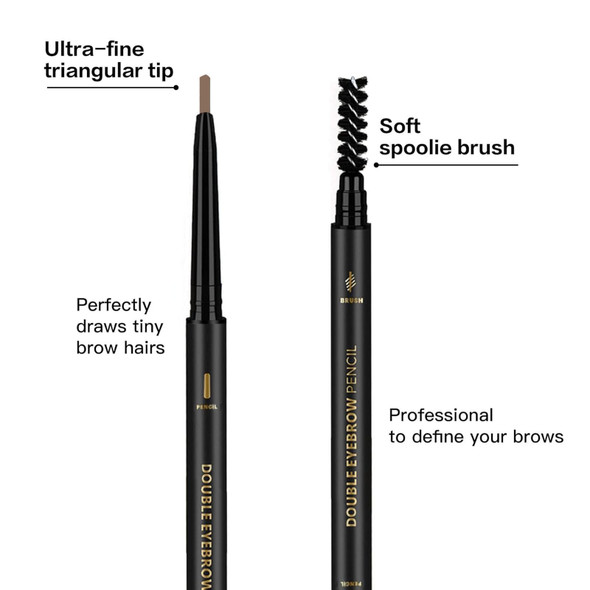 O'Cheal 3Pcs Black Eyebrow Pencil Premium Eye Brow Pencil With Spoolie Brush Longwearing For Perfect Brows Professional Precision Defines Universal Waterproof Double-Ended Eyebrow Pen For Women