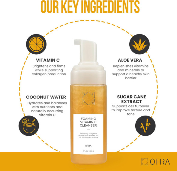 Ofra Foaming Kiwi Cleanser  Gentle Facial Cleanser For All  Daily Refreshing & Balancing Face Cleanser  Soothing Foaming Formula For A Clear Complexion And Everyday Skincare  5 Oz/150 Ml