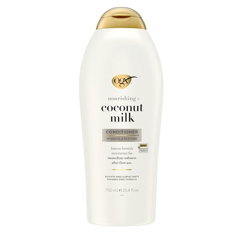 Ogx Nourishing + Coconut Milk Moisturizing Conditioner For Strong & Healthy Hair With Coconut Milk Coconut Oil & Egg White Protein Paraben- Sulfate- Surfactants 25.4 Fl Oz
