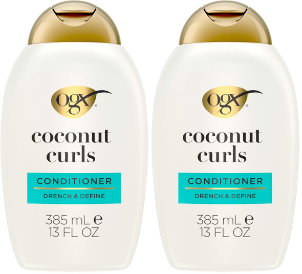 Ogx Quenching + Coconut Curl-Defining Conditioner  For Curly Hair  With Coconut & Citrus Oil  Paraben & Sulfate-  13Oz Pack Of 2