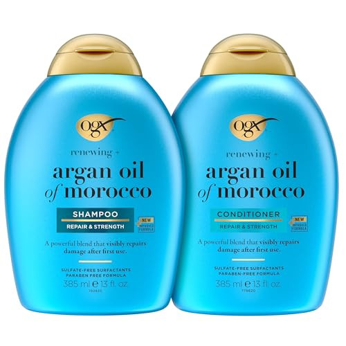 Ogx Reing + Argan Oil Of Morocco Shampoo & Conditioner Set Damage Repairing Shampoo & Conditioner Helps Strengthen & Repair Dry Damaged Hair Sulfate- Surfactants 13 Fl. Oz 2 Pack