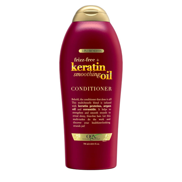 Ogx Frizz- + Keratin Smoothing Oil Shampoo 25.4 Fl Oz