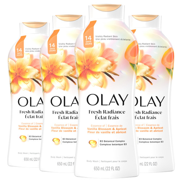 Olay Body Wash For Women Fresh Radiance Refreshing & Reing Made With Plant Based Bodyworks Cleansers B3 Botanical Complex For All Skin Types Birch Water & Lavender Scent 22 Fl Oz (Pack Of 4)