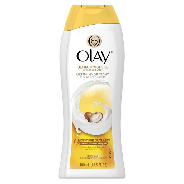 Olay Body Wash For Women Ultra Moisture 24Hr Moisturizing Hydrating & Refreshing B3 Vitamin Complex  Of Parabens & Phthalates For All Skin Types Shea Butter Scent 22 Fl Oz (Pack Of 4)