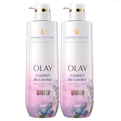 Olay Body Wash For Women Couldn'T Be Lovelier Glinda'S Edition Intensely Hydrating & Reing Pro-Hyaluronic Acid Serum & Vitamin B3 All Skin Types Raspberry & Bubbles Scent 20 Fl Oz (Pack Of 2)