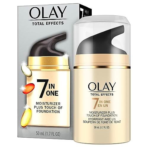 Olay Cc Cream Total Effects Moisturizer With Foundation 7-In-1 Hydrates Replenishes Brightens Evens Tone Minimizes Look Of Pores Firms Smooth- Sheer Coverage Anti-Aging 1.7 Oz